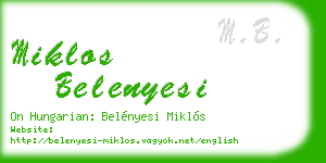 miklos belenyesi business card